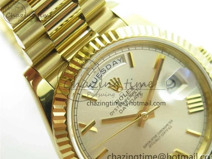 MiroTime 0220 Day-Date 40mm 228239 BP New Dial Version 904 YG Silver Roman Markers Dial on SS President Bracelet A Popular 2806